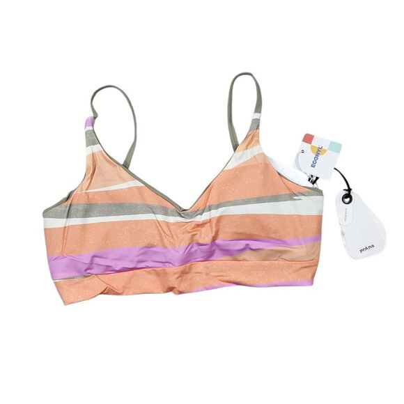 Prana Willow Falls Reversible Bikini Swim Top Waves Orange Green Size Small - Picture 1 of 5